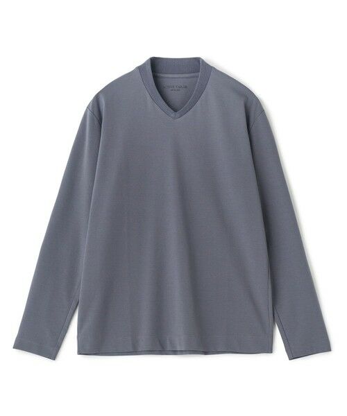 MEN'S BIGI / メンズビギ Tシャツ | アクティブテーラー シルケットスムース VネックロングTシャツ［シルケット加工/抗菌防臭/帯電防止］（グレー）