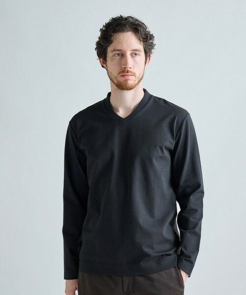 MEN'S BIGI / メンズビギ Tシャツ | アクティブテーラー シルケットスムース VネックロングTシャツ［シルケット加工/抗菌防臭/帯電防止］ | 詳細16