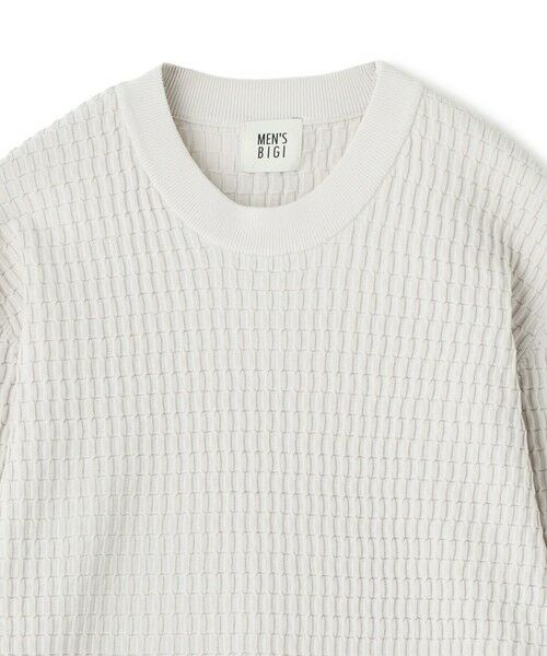 MEN'S BIGI / メンズビギ Tシャツ | ブリスタージャカード 変形ケーブルモックネックロングTEE | 詳細7