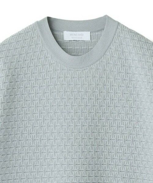 MEN'S BIGI / メンズビギ Tシャツ | ブリスタージャカード 変形ケーブルモックネックロングTEE | 詳細12