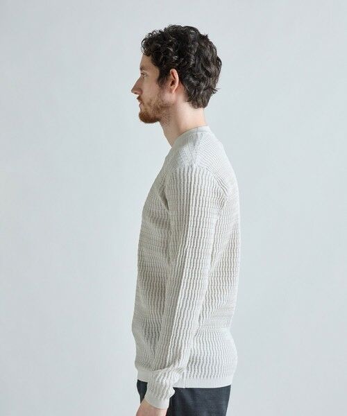 MEN'S BIGI / メンズビギ Tシャツ | ブリスタージャカード 変形ケーブルモックネックロングTEE | 詳細2