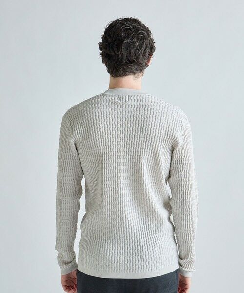 MEN'S BIGI / メンズビギ Tシャツ | ブリスタージャカード 変形ケーブルモックネックロングTEE | 詳細3