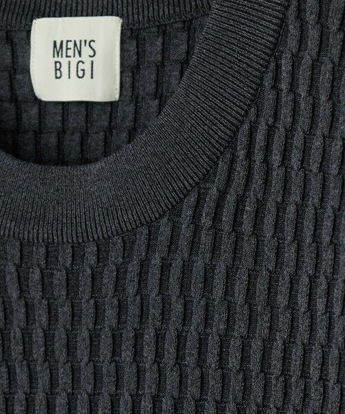 MEN'S BIGI / メンズビギ Tシャツ | ブリスタージャカード 変形ケーブルモックネックロングTEE | 詳細16