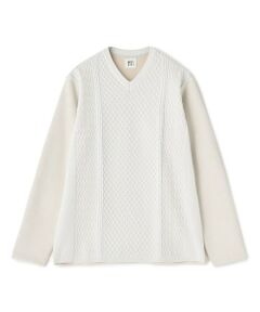 MEN'S BIGI / メンズビギ Tシャツ | アランパネル ニットコンビVネックロングTEE