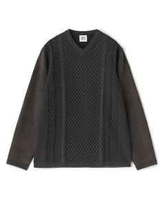 MEN'S BIGI / メンズビギ Tシャツ | アランパネル ニットコンビVネックロングTEE