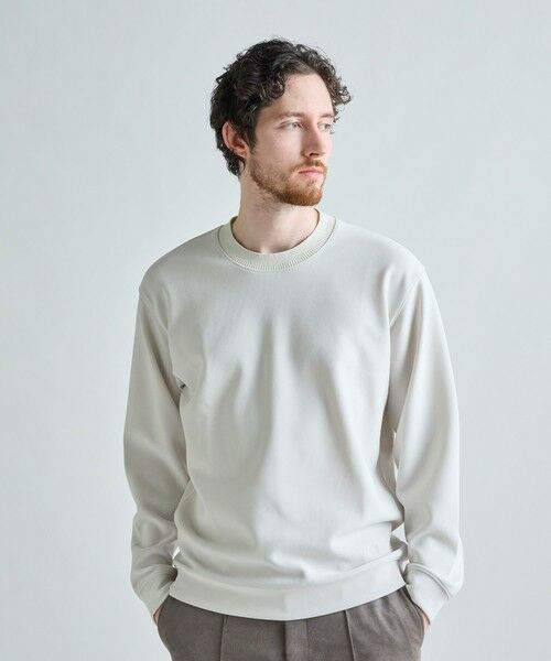 MEN'S BIGI / メンズビギ スウェット | ジョーゼットボンディング モックネックプルオーバー | 詳細1