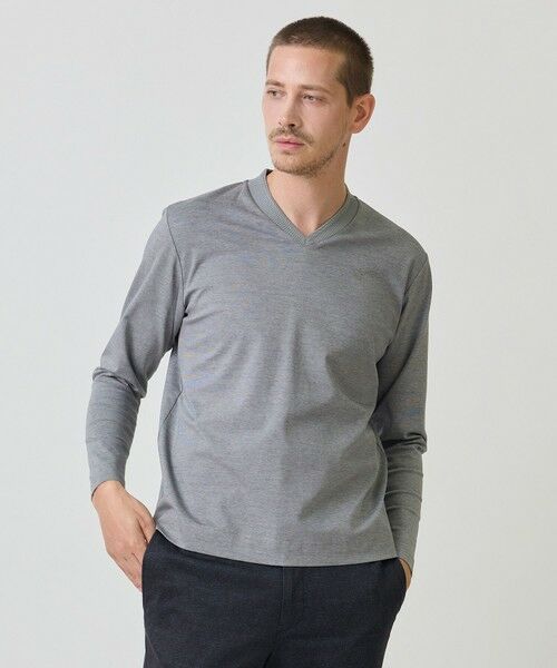 MEN'S BIGI / メンズビギ Tシャツ | シルケットスムースVネックテイラーTシャツ | 詳細7