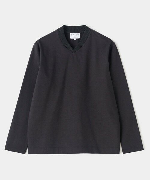 MEN'S BIGI / メンズビギ Tシャツ | シルケットスムースVネックテイラーTシャツ（ブラック）