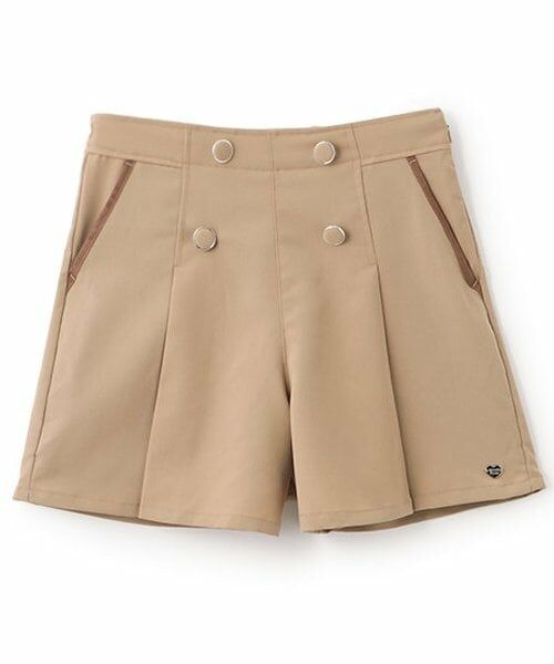 mezzo piano junior / メゾピアノジュニア ショート・ハーフ・半端丈パンツ | 【人気商品再入荷】【直営店で取り扱い無し】くるみボタンショートパンツ(ベージュ)