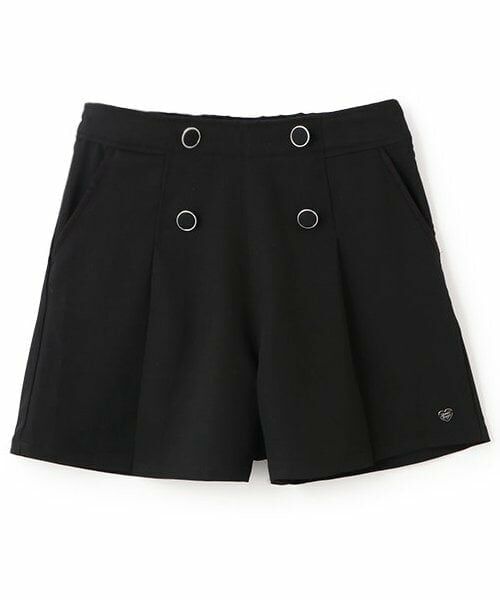 mezzo piano junior / メゾピアノジュニア ショート・ハーフ・半端丈パンツ | 【人気商品再入荷】【直営店で取り扱い無し】くるみボタンショートパンツ(黒)