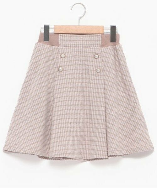 mezzo piano junior / メゾピアノジュニア ショート・ハーフ・半端丈パンツ | 【人気商品再入荷】【直営店で取り扱い無し】千鳥柄スカパン（ベージュ）