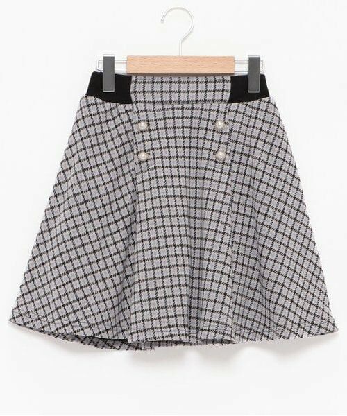 mezzo piano junior / メゾピアノジュニア ショート・ハーフ・半端丈パンツ | 【人気商品再入荷】【直営店で取り扱い無し】千鳥柄スカパン（黒）