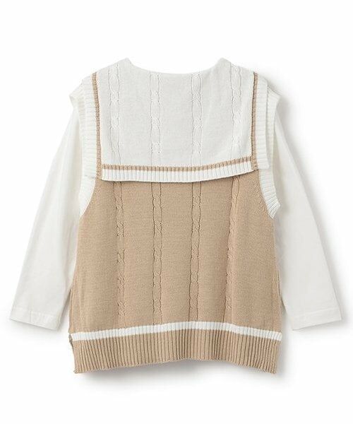 mezzo piano junior / メゾピアノジュニア ニット・セーター | 【人気商品再入荷】【直営店で取り扱い無し】セーラーベスト＆長袖Tシャツセット | 詳細1