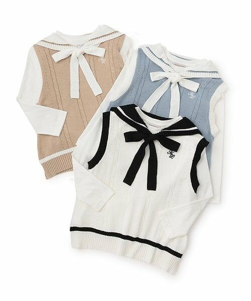 mezzo piano junior / メゾピアノジュニア ニット・セーター | 【人気商品再入荷】【直営店で取り扱い無し】セーラーベスト＆長袖Tシャツセット | 詳細10