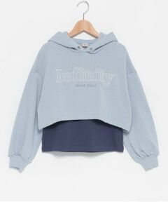 mezzo piano junior / メゾピアノジュニア パーカー | 【人気商品再入荷】【直営店で取り扱い無し】短丈パーカ＆タンクトップセット