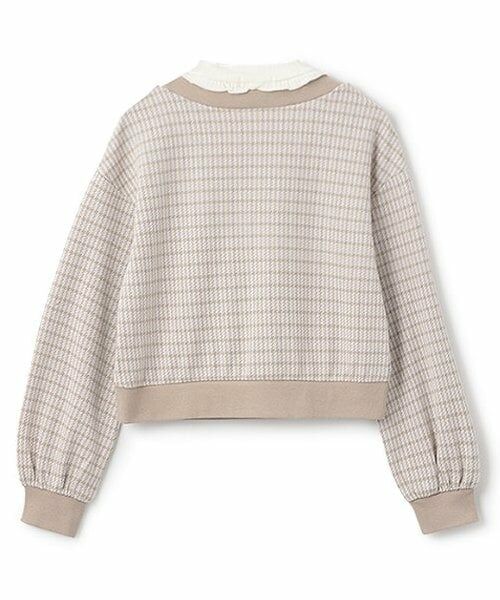 mezzo piano junior / メゾピアノジュニア スウェット | 【人気商品再入荷】【直営店で取り扱い無し】千鳥柄カーデレイヤードトレーナー | 詳細1
