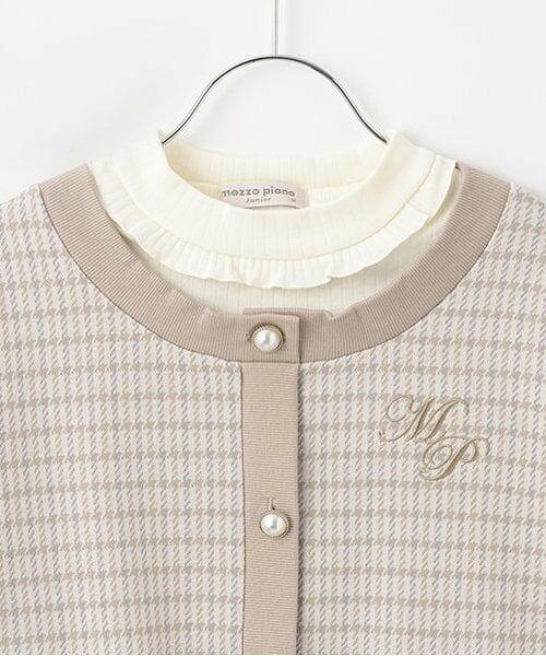 mezzo piano junior / メゾピアノジュニア スウェット | 【人気商品再入荷】【直営店で取り扱い無し】千鳥柄カーデレイヤードトレーナー | 詳細2