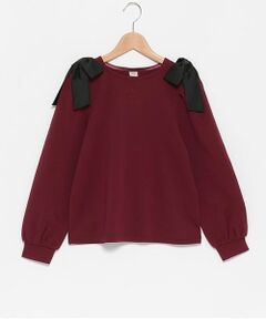 mezzo piano junior / メゾピアノジュニア Tシャツ | 【人気商品再入荷】【直営店で取り扱い無し】ショルダーリボン長袖Tシャツ