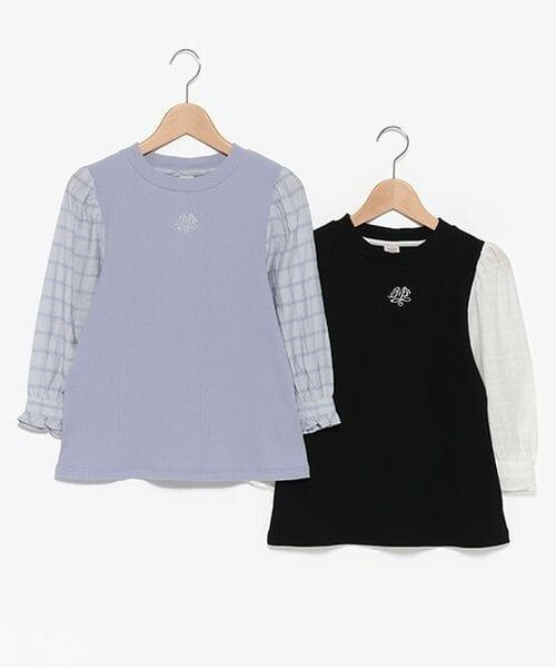 mezzo piano junior / メゾピアノジュニア Tシャツ | ★袖布帛テレコTシャツ（7分丈） | 詳細8