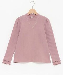 mezzo piano junior / メゾピアノジュニア Tシャツ | 【人気商品再入荷】【直営店で取り扱い無し】リボンネックレス長袖Tシャツ