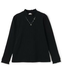 mezzo piano junior / メゾピアノジュニア Tシャツ | 【人気商品再入荷】【直営店で取り扱い無し】リボンネックレス長袖Tシャツ