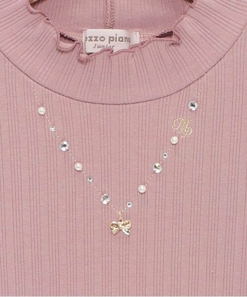 mezzo piano junior / メゾピアノジュニア Tシャツ | 【人気商品再入荷】【直営店で取り扱い無し】リボンネックレス長袖Tシャツ | 詳細3