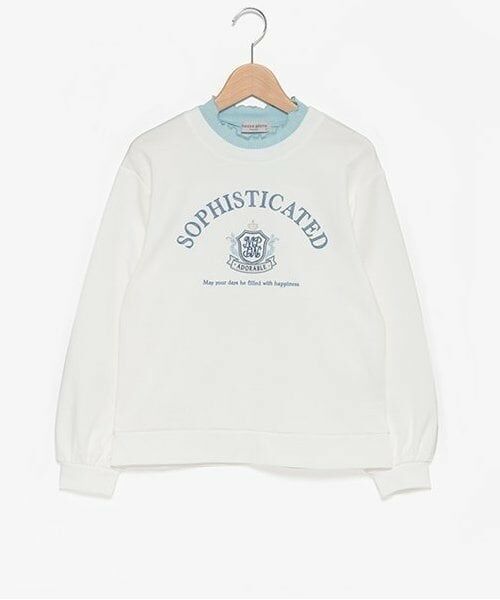 mezzo piano junior / メゾピアノジュニア Tシャツ | ★レイヤード風カレッジ長袖Tシャツ（オフ ホワイト）