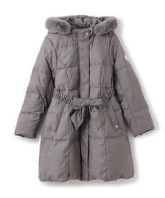 mezzo piano junior / メゾピアノジュニア ブルゾン | 【人気商品再入荷】【直営店で取り扱い無し】【撥水】リボンベルトガーリーロングダウン