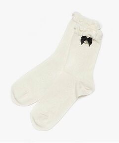 mezzo piano junior / メゾピアノジュニア ソックス | 【人気商品再入荷】【直営店で取り扱い無し】フリルリボンクルーソックス