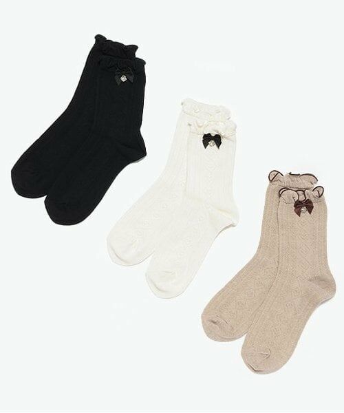 mezzo piano junior / メゾピアノジュニア ソックス | 【人気商品再入荷】【直営店で取り扱い無し】フリルリボンクルーソックス | 詳細4