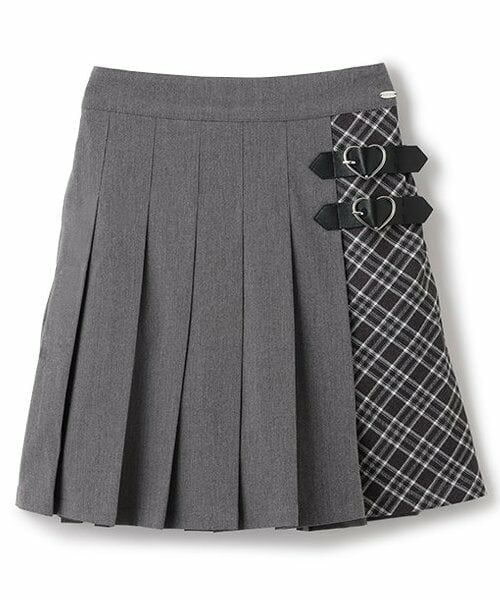 mezzo piano junior / メゾピアノジュニア ショート・ハーフ・半端丈パンツ | 【人気商品再入荷】【直営店で取り扱い無し】ハートバックルプリーツスカパン（チャコール）
