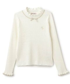 mezzo piano junior / メゾピアノジュニア Tシャツ | 【人気商品再入荷】【直営店で取り扱い無し】プチハイリブニット