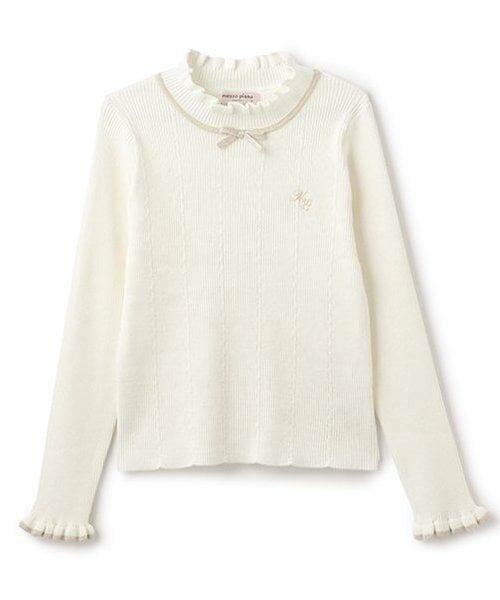 mezzo piano junior / メゾピアノジュニア Tシャツ | 【人気商品再入荷】【直営店で取り扱い無し】プチハイリブニット（オフ ホワイト）