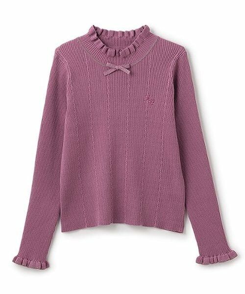 mezzo piano junior / メゾピアノジュニア Tシャツ | 【人気商品再入荷】【直営店で取り扱い無し】プチハイリブニット（ピンク）