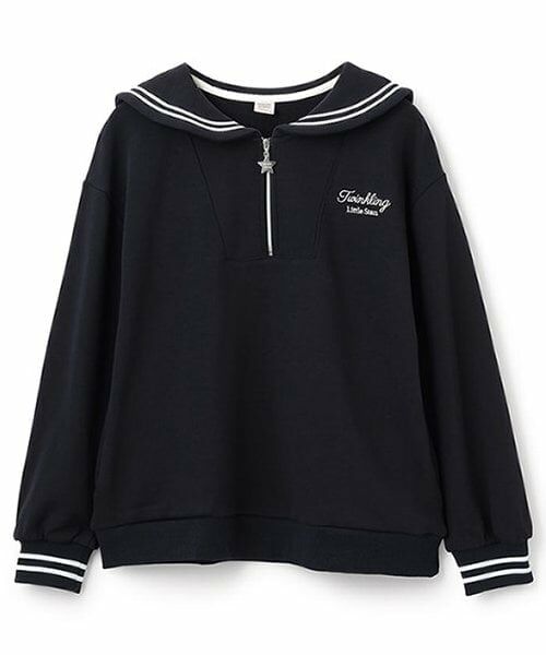 mezzo piano junior / メゾピアノジュニア Tシャツ | 【人気商品再入荷】【直営店で取り扱い無し】セーラートレーナー（紺）