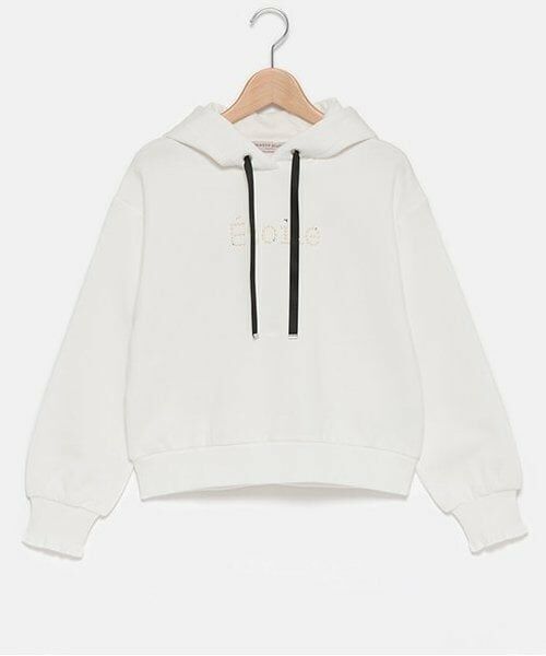 mezzo piano junior / メゾピアノジュニア パーカー | 8134213：フリルリブフーディ（オフ ホワイト）