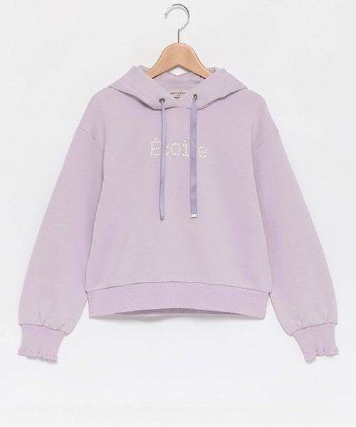mezzo piano junior / メゾピアノジュニア パーカー | 8134213：フリルリブフーディ（ラベンダー）