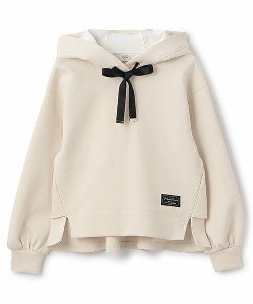 mezzo piano junior / メゾピアノジュニア パーカー | 【人気商品再入荷】【直営店で取り扱い無し】後ろフレアーダンボールパーカ（薄ベージュ）