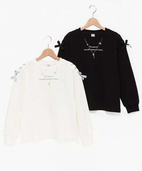 mezzo piano junior / メゾピアノジュニア Tシャツ | ★肩レースアップネックレスTシャツ | 詳細8