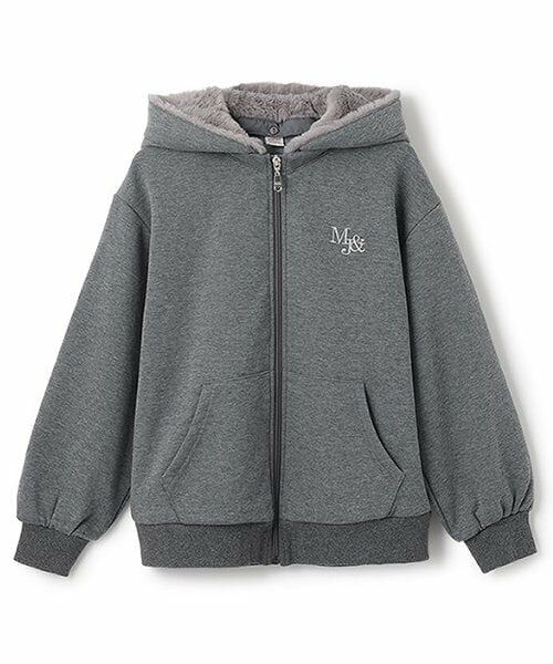 mezzo piano junior / メゾピアノジュニア パーカー | 【人気商品再入荷】【直営店で取り扱い無し】みみつきパーカ（グレー）