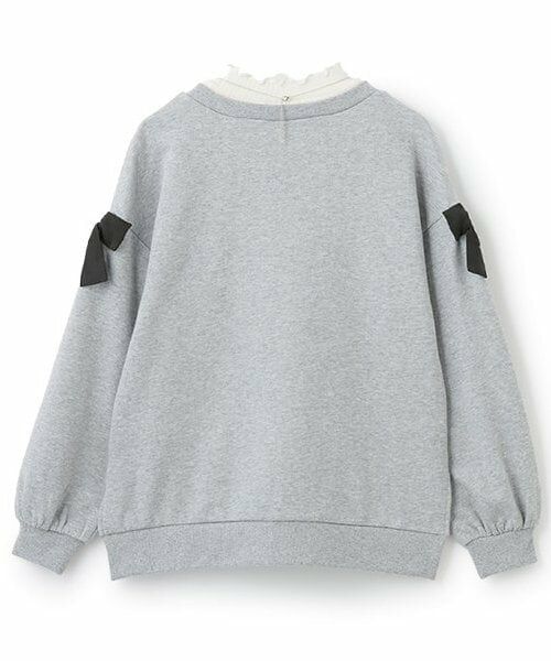 mezzo piano junior / メゾピアノジュニア スウェット | 【人気商品再入荷】【直営店で取り扱い無し】ネックレスつき肩リボントレーナー | 詳細1