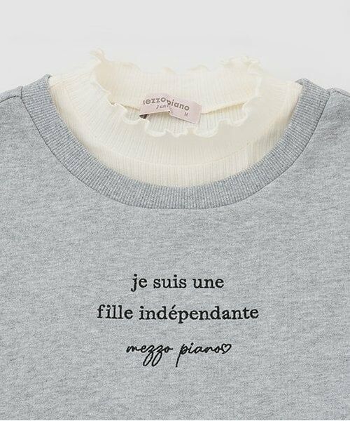 mezzo piano junior / メゾピアノジュニア スウェット | 【人気商品再入荷】【直営店で取り扱い無し】ネックレスつき肩リボントレーナー | 詳細2