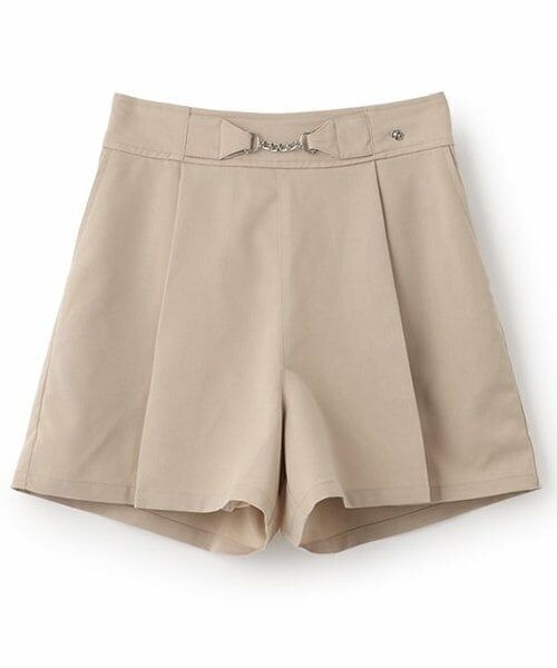 mezzo piano junior / メゾピアノジュニア ショート・ハーフ・半端丈パンツ | 【人気商品再入荷】【直営店で取り扱い無し】チェーンベルト付きショートパンツ（ベージュ）