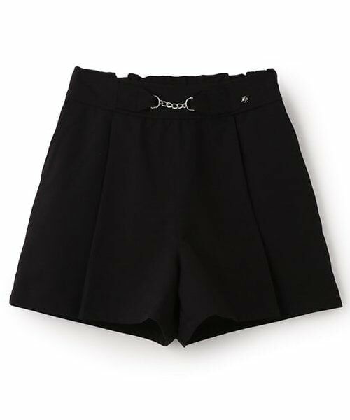 mezzo piano junior / メゾピアノジュニア ショート・ハーフ・半端丈パンツ | 【人気商品再入荷】【直営店で取り扱い無し】チェーンベルト付きショートパンツ（黒）