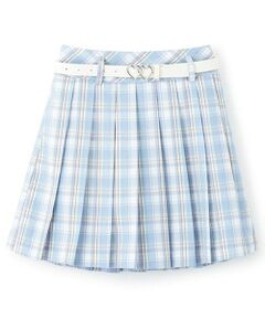 mezzo piano junior / メゾピアノジュニア ショート・ハーフ・半端丈パンツ | 【人気商品再入荷】【直営店で取り扱い無し】ベルトつきプリーツスカパン