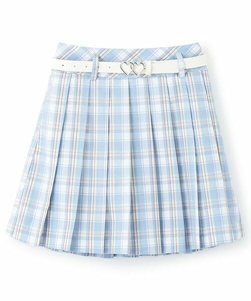 mezzo piano junior / メゾピアノジュニア ショート・ハーフ・半端丈パンツ | 【人気商品再入荷】【直営店で取り扱い無し】ベルトつきプリーツスカパン（サックス）