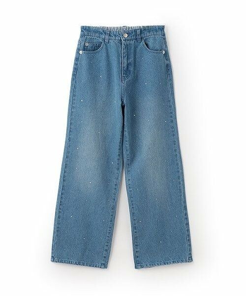 mezzo piano junior / メゾピアノジュニア その他パンツ | 【人気商品再入荷】【直営店で取り扱い無し】美脚ルーズストレートデニムパンツ（ブルー）