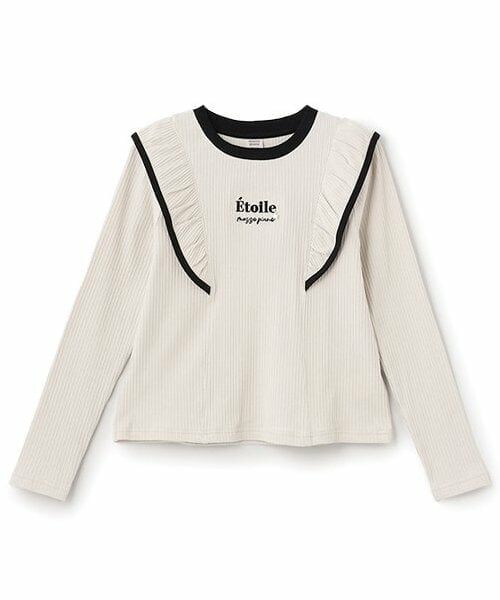 mezzo piano junior / メゾピアノジュニア シャツ・ブラウス | 【人気商品再入荷】【直営店で取り扱い無し】エトワールフリル長袖Tシャツ（アイボリー）