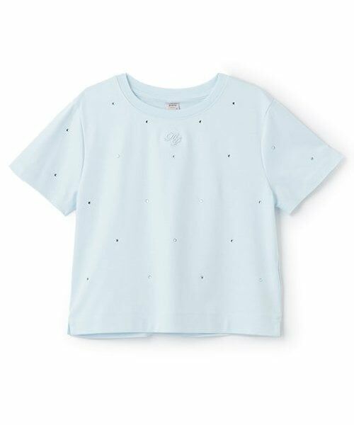 mezzo piano junior / メゾピアノジュニア Tシャツ | 【人気商品再入荷】【直営店で取り扱い無し】キラキラストーンTシャツ（ライト ブルー）