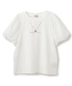 mezzo piano junior / メゾピアノジュニア Tシャツ | 【人気商品再入荷】【直営店で取り扱い無し】ボリューム袖ネックレスTシャツ